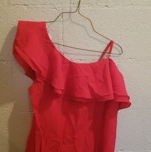 Red one shoulder top